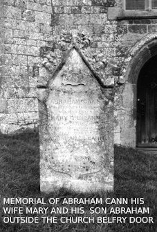 Abraham Cann&rsquo;s Headstone at Colebrooke