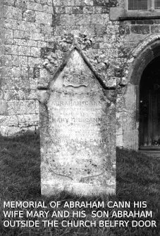 Abraham Cann&rsquo;s Headstone at Colebrooke